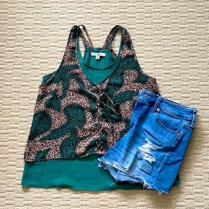 🌸Leopard green and brown tank